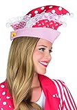 100% Polyester Rubies 4380100 - Narrenkappe rot/weiss * Uniform Mütze* mit Mustern & Spitze