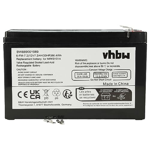 vhbw 1 x batería reemplaza Multipower MP1236H para UPS (7200mAh, 12V, AGM)