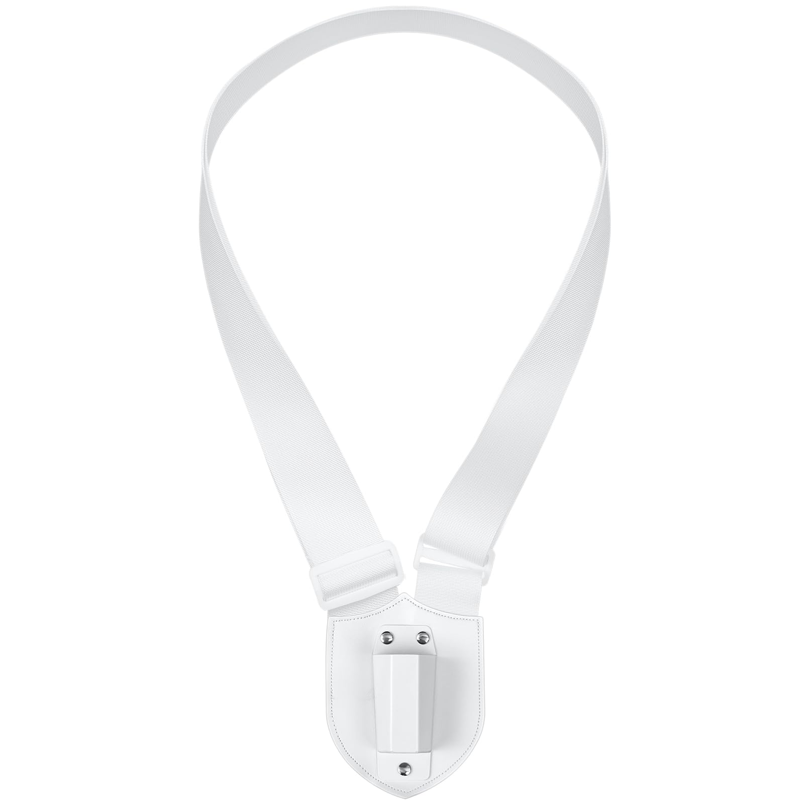 Jecery Single Strap Parade Flag Carrier Parade Harness Color Guard Flag Pole Holder Nylon Sling Carrying Belt for Parades(White)