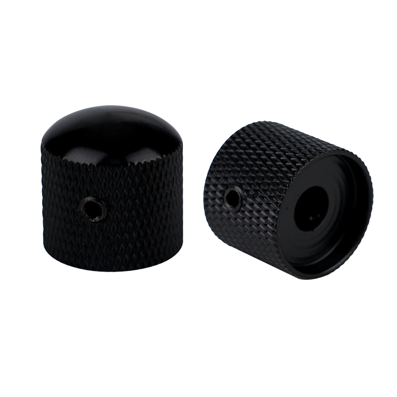3Pcs Dome Black Guitar Knobs Metal Volume Tone Speed Control Knobs for Fender Strat Telecaster Gibson Les Paul Guitar Bass Accessories (Matte Black) - Image 3