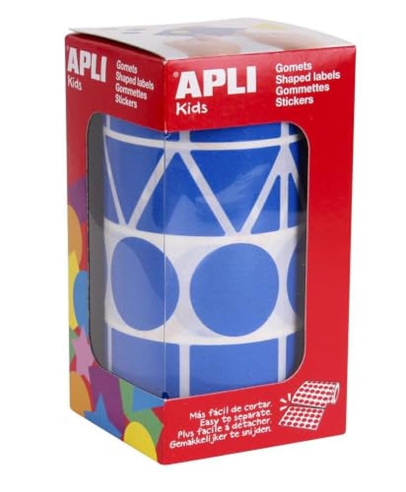 APLI Kids 11162 - Rollo de gomets figuras surtidas color azul, tamaño XL