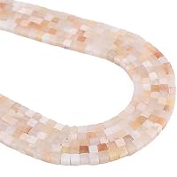 Vista 1 de Cuentas espaciadoras de cubo de aventurina rosa natural, cuentas de piedra cuadradas sueltas de 0.157 in para hacer joyas, 15.0 in/hebra
