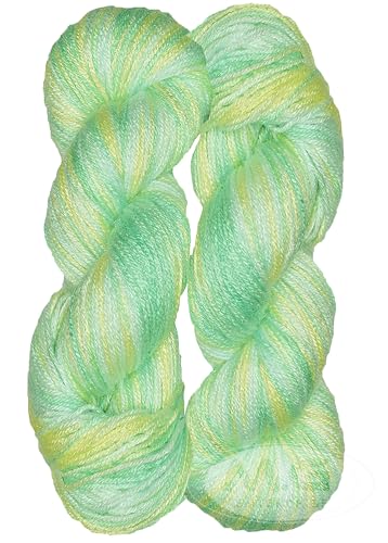 Image of M.G ENTERPRISE Microrangoli Knitting Yarn Wool, Apple Green 200 GMS Woolen Crochet Yarn Thread. Best Used with Knitting Needles, Crochet Needles-KP Art-DIJ