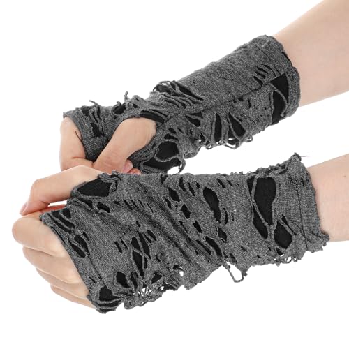CIATBYYJ Punk Gloves with Black Fingerless Design, Comfortable Goth Gloves with Elasticity for Halloween Costume Party, Gothic Clothes for Goth Y2K Cyberpunk Cosplay, Emo Accessories for Women Gift