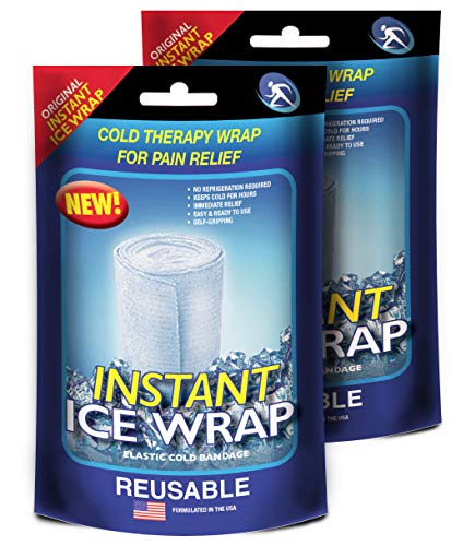 Instant Ice Wrap for Instant Pain Relief, 2 Packs, Reusable Cold Therapy & Compression Ice Wraps, No Refrigeration Needed.