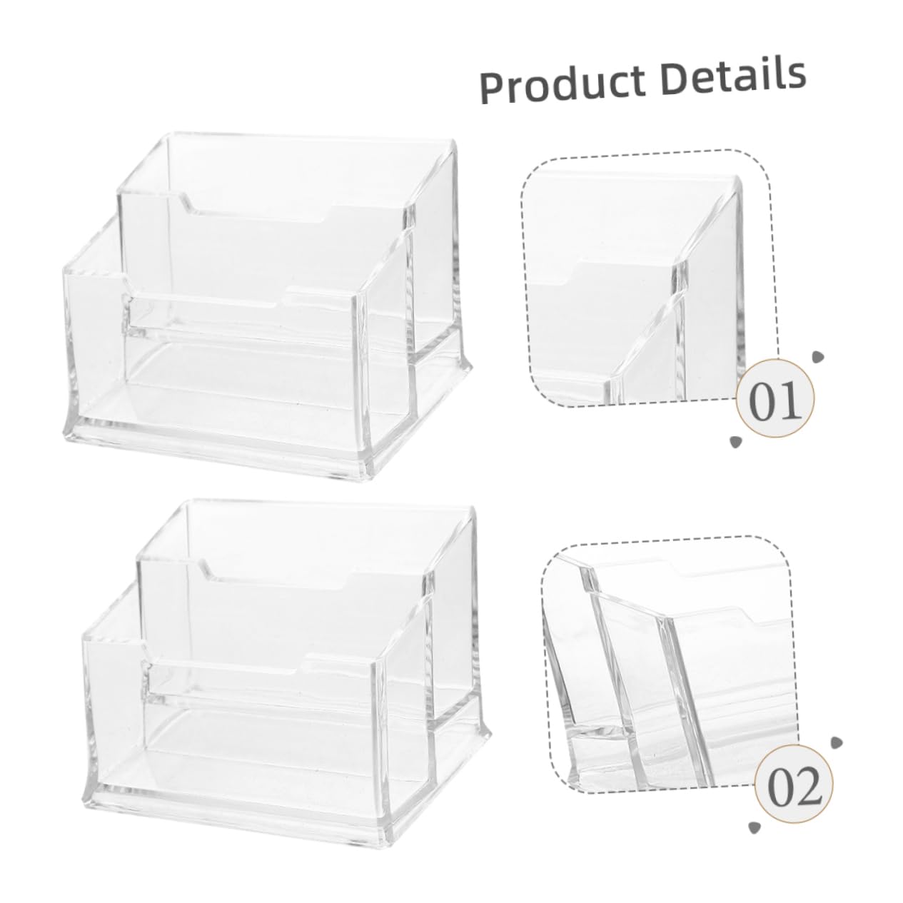 Tarjetero de Escritorio de Plástico Transparente, 5 Piezas | Ligero y Portátil, para Entornos Profesionales y Ferias, Organizador de Tarjetas para Mesa de Oficina