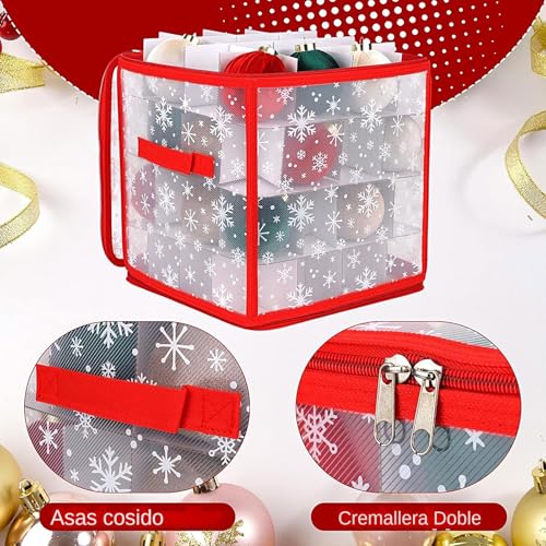 Almacenaje de esferas de Navidad con cremallera para evitar roturas 5