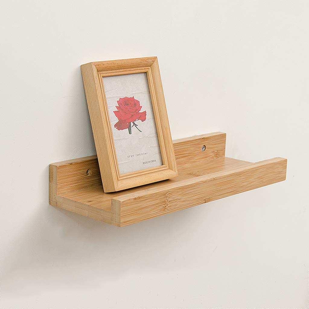SaryEdge Natural Bamboo Floating Shelves Wall-Mounted Storage Rack for Kitchen Living Room Bathroom Bedroom - Stylish & Functional Home nization Solution,