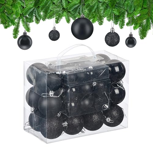 Relaxdays Weihnachtskugeln im 50er Set, Kunststoff, glitzernde, Matte,...