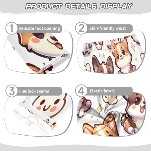 Bolaz Toddler Girls Leggings Printed Yoga Pants Leggings Cartoon Yellow Dog Cloud for Kids3