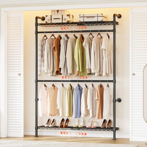 ONBRILL H1 Plus Expandable Wall Mounted Closet System, 2FT-3.3FT Closet Organizer with...