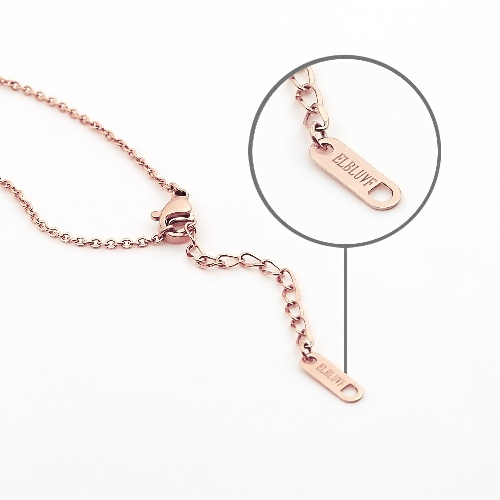 Collar Lariat Y de acero inoxidable de 18 quilates con corazón y corazón, Acero inoxidable 7
