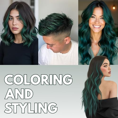 Image of Temporay Hair Color Wax | Metallic Shine | For Men & Women | DIY Instant Hair Color | Temporay Color 1 Day 1 Wash | No Ammonia, Bleach & Damage | Dark Green - 100 gram