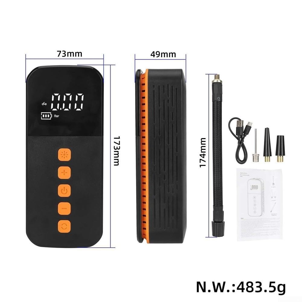 Gonfiatore Elettrico Ricaricabile USB-C Schermo LED