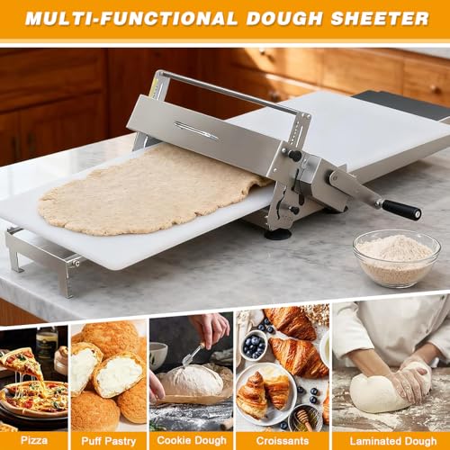 Máquina para extender masa manual con rodillo regulable de 0-25mm 8