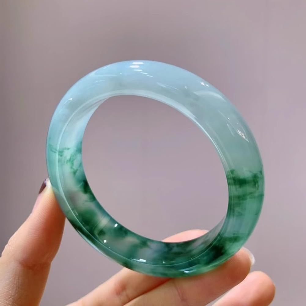 Bracciale rigido in vera giadeite verde per donna, braccialetti con pietre preziose naturali per ragazze, con confezione regalo di gioielli certificato