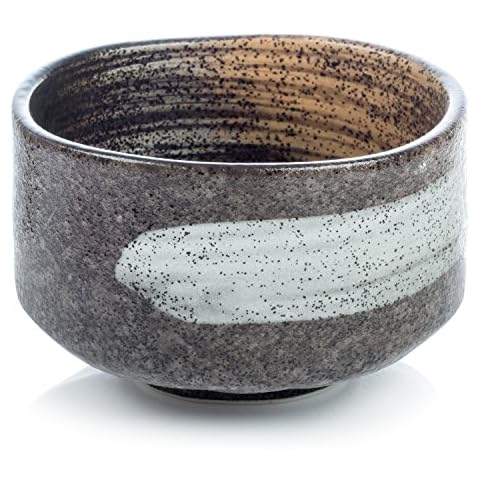 Japanese Matcha Tea Bowl with Sapporo Glaze Cover