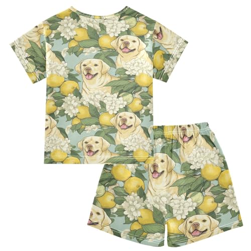 ALAZA Lemon Flowers Dog Pajama Set Short Sleeve Sleepwear Soft Lounge Nightwear2