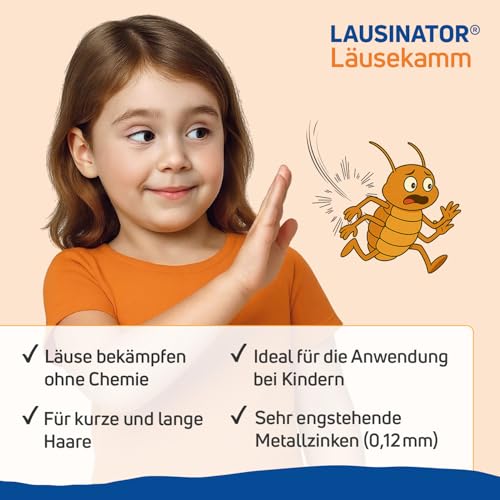Original 3-in-1 Metall-Mensch-Läusekamm Lausinator Nissenkamm extra fein – Kinder und Erwachsene