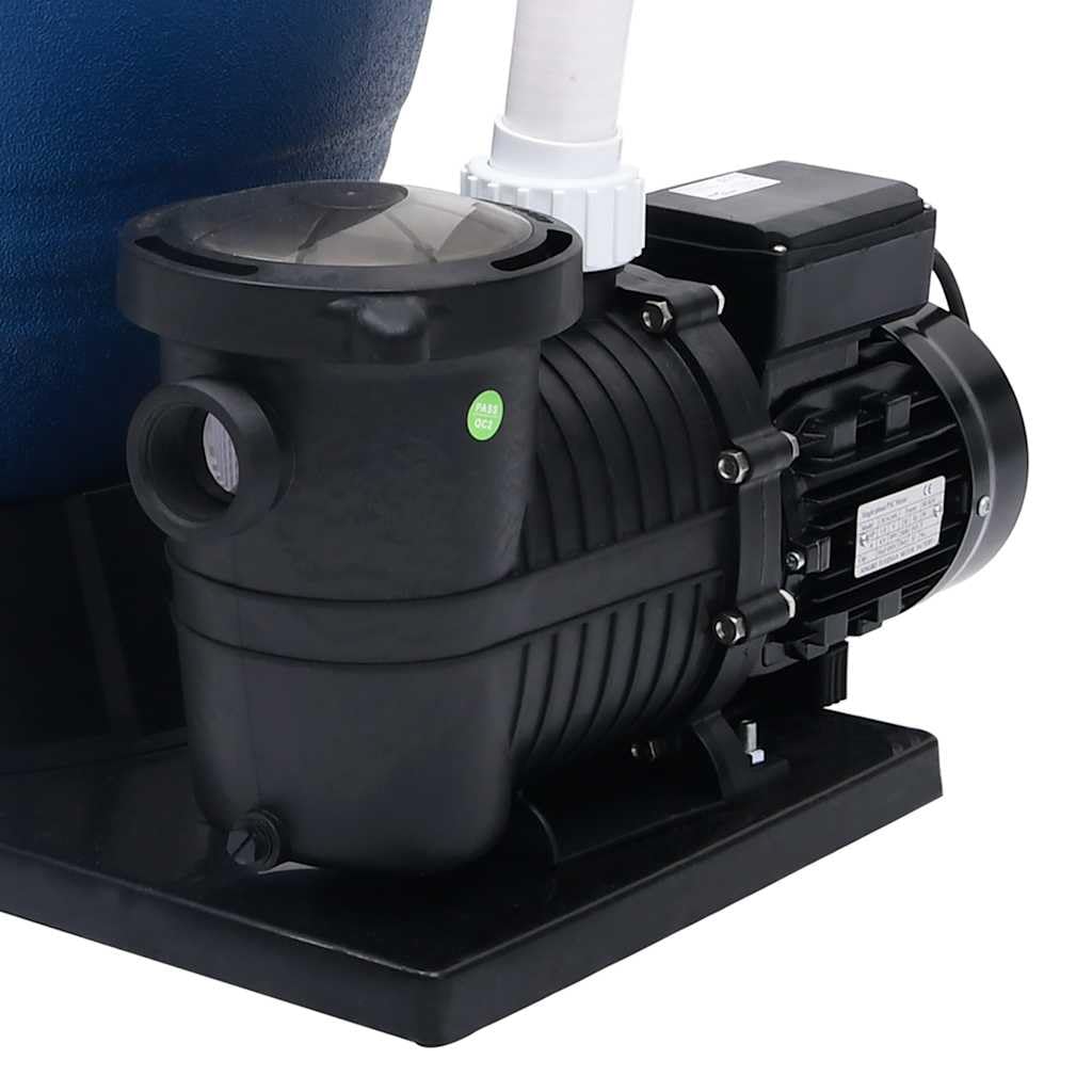 Filtre à sable avec pompe 1000 W 18 m³/h pour piscines, valve 7 voies, préfiltre inclus, pour raccord de tuyau de 32 mm ou 38 mm