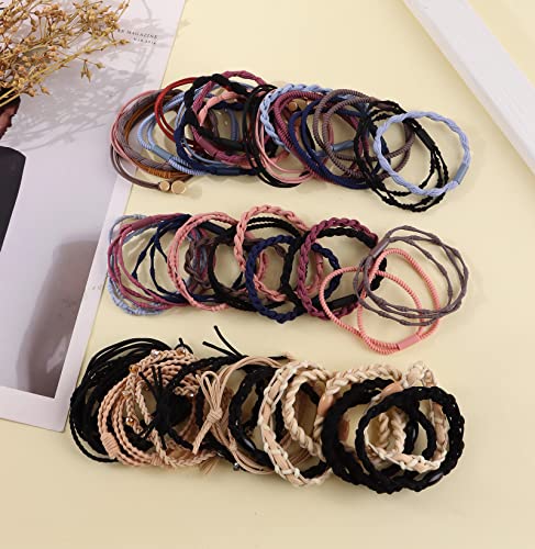 Samoco 50Pcs Boho Hair Ties Bracelet For Women Gorgeous Dual-Use Bracelet Cute Elastic Hair Tie No Damage Ponytail Holders Hair Elastics For Thick Hair #TOP5