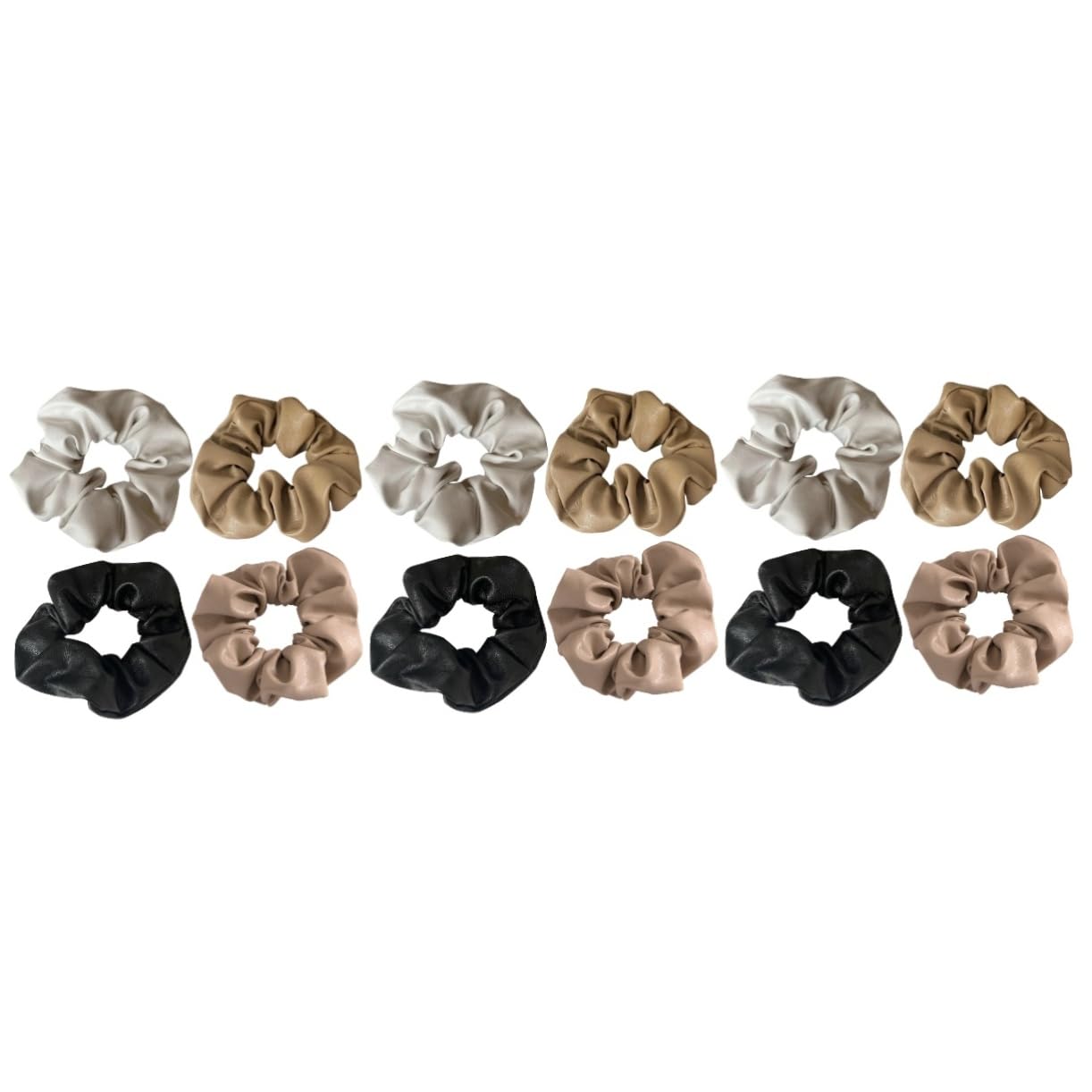 FOMIYES 12piezas Coleteros De Pu Piel Para Mujeres y Niñas Bandas De Pelo Elásticas Scrunchies De Moda y Oscuro Accesorios De Cabello Elegantes y Cómodos
