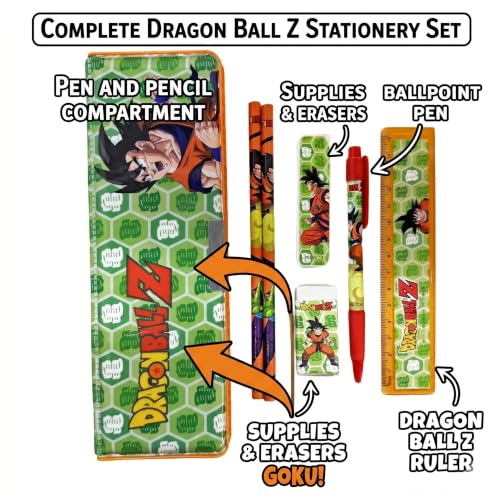 Image of Dragon Ball Z 7 pcs Stationery SetSchool Supplies Kit Multicolor Return Gift for Kids Age 3 Years +
