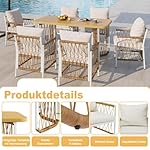 Merax Gartenmöbel-Set 7-teilig Beige & Braun