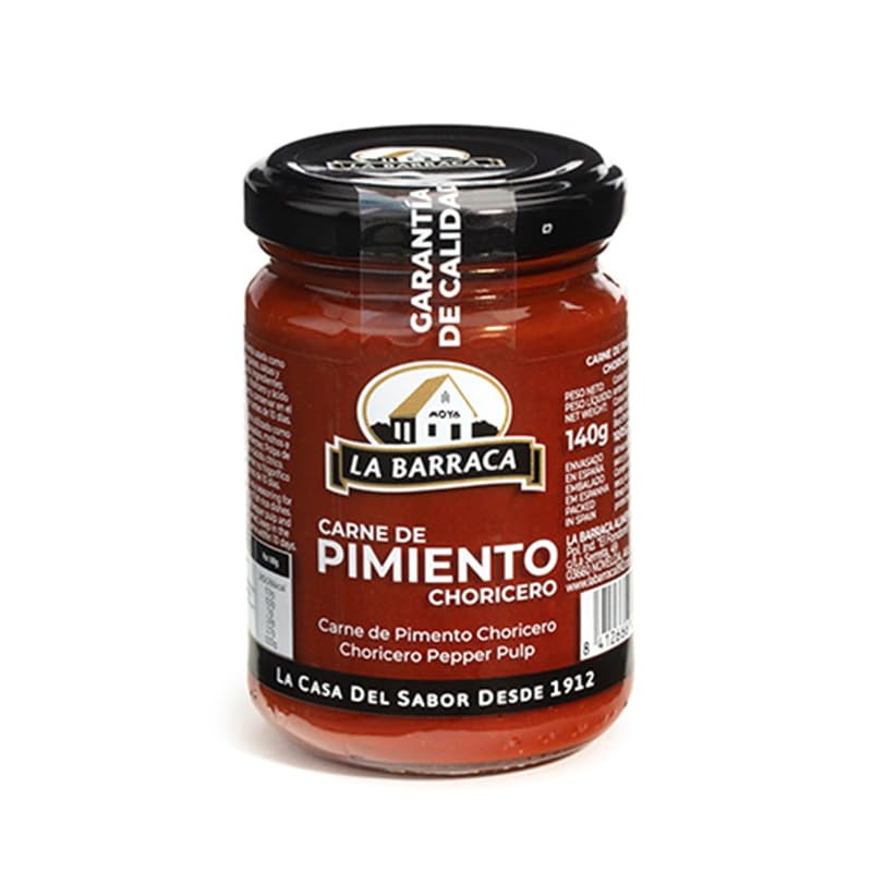 La Barraca Choricero Pepper Pulp - Carne de Pimiento Choricero – 140 g Jar – Traditional Spanish Pepper Paste for Sauces, Stews & Basque Cuisine
