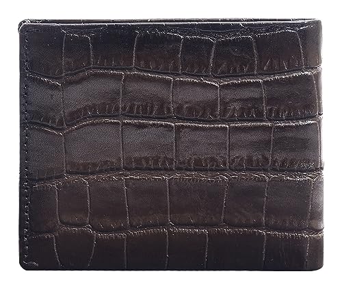 Image of Eske Paris Santiago Leather Men's Wallet with 6 Card Slots, Stylish Mens Leather Wallet, Printed Brown