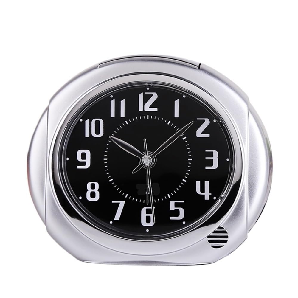 NIUHUAHUI Alarm Clock, Alarm clock simple mute bedside elementary school students special boys and girls multi-function modern creative alarm(Silver)