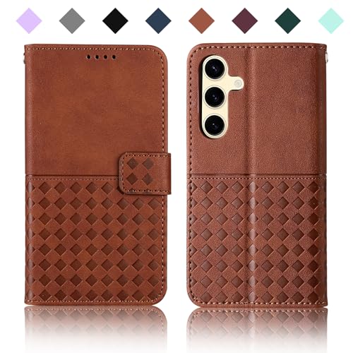 AIFIVE Funda para Samsung Galaxy S24, Cuero PU Carcasa Tipo Cartera Soporte Tarjetas [Bloqueo RFID] Case Soporte Plegable Tapa Libro Movil Flip Caso para Samsung S24 (Marrón)