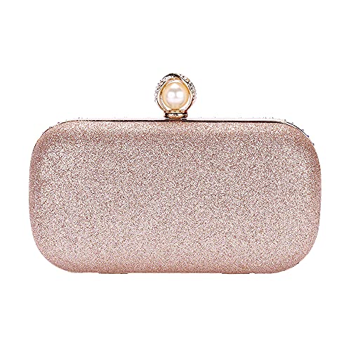 Image of M106 Glitter Clutch Purse For Women Sparkly evening bags Prom Party Handbag Rose Gold