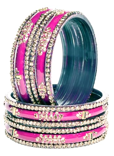 Image of Swara Creations Green Mehrun Red Glass Bangles Set for Women | Zirconwork Bangles | Glass bangles for festivals & occasions, Traditional glass bangles (SKU276)