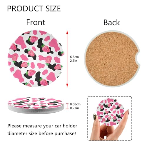 Posavasos cerámicos absorbentes para auto 2.56 in, pack 2 miniatura 3