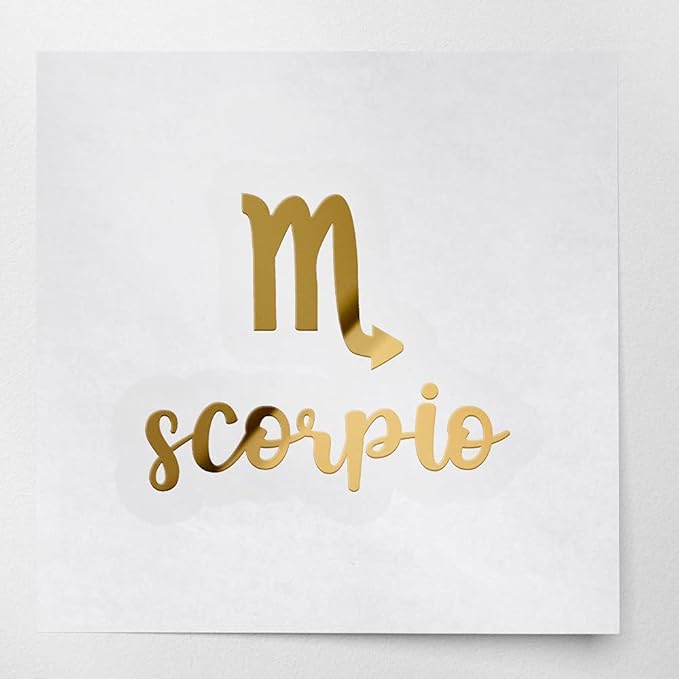 Decal Stickers of Scorpio (Metallic Gold) (Set of 2) Luxury Weatherproof Vinyl Decal Stickers for Laptop Desktop Smartphone Car Dirt Bike Wall Room Mason Jar Bathtub Door - ANDSKUSe81030GO