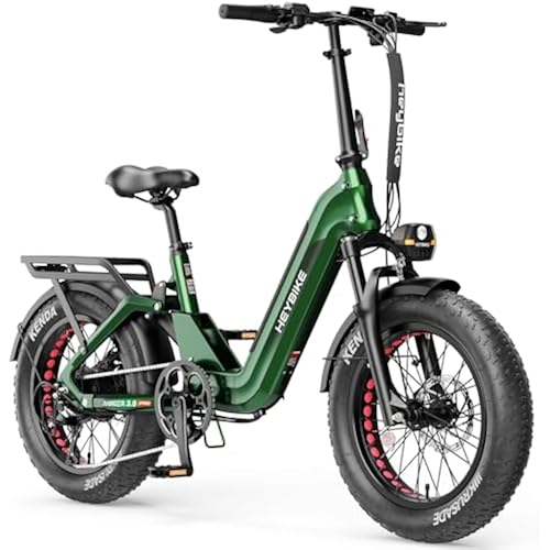 Heybike Rangers 3.0 Pro Foldable Electric Bike for Adults, 1200W Peak Motor, 28MPH E Bike, 90 Miles Range, 20"x4.0" Fat Tire Ebike with Removable Battery, Hydraulic Brakes for Snow, Beach,Commuting