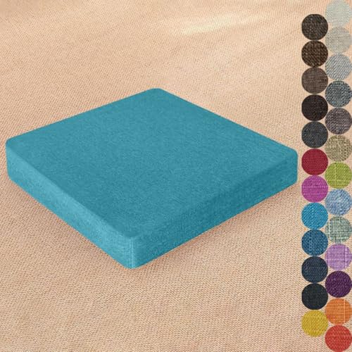 Kimgull 四角 クッション 55 X 55 X 3CM 座布団 クッション 模造リネン生地 高反発スポンジ スクエア 座蒲 タイプ 椅子 カバー取り外し可能 無地 洗える リビング ダイニング 和室 洋室 居酒屋 飲食店 旅館 ポータブル レィクブル