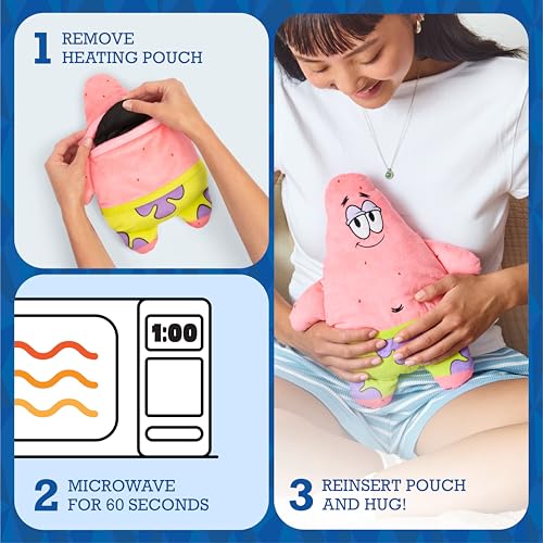 Image of Happy Helpers Patrick By Relatable, The Cozy Comfort That's Anything But Boring, Get Relief with This Plush Heating Pad for Period Cramps and Body Pain, Includes 1 Microwavable Patrick Heating Pad