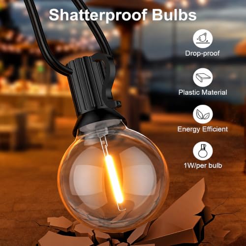 Image of One94Store Globe Warm White LED String Lights 5M | 12 Waterproof Decorative Hanging Bulbs | Outdoor & Indoor String Lights for Balcony, Garden, Patio, Backyard, Party, Wedding & Home Decor