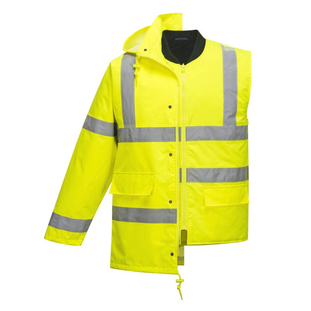 Portwest Parka 4 En 1 Traffic De Alta Visibilidad, Tamaño: XS, Color: Amarillo, S468YERXS