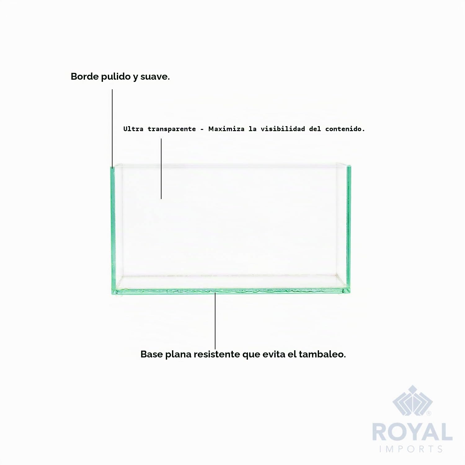 Royal Imports Jarrón de Cristal Decorativo para el hogar o la Boda, Forma Rectangular Rectangular (8 Pulgadas, Transparente)
