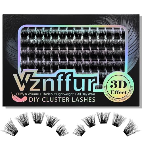 Fluffy Lash Clusters Thick Volume Eyelash Extension Clusters 150D 10-18MM Multilayered Individual Lashes D Curl DIY Cluster Eyelash Extensions for Beginners