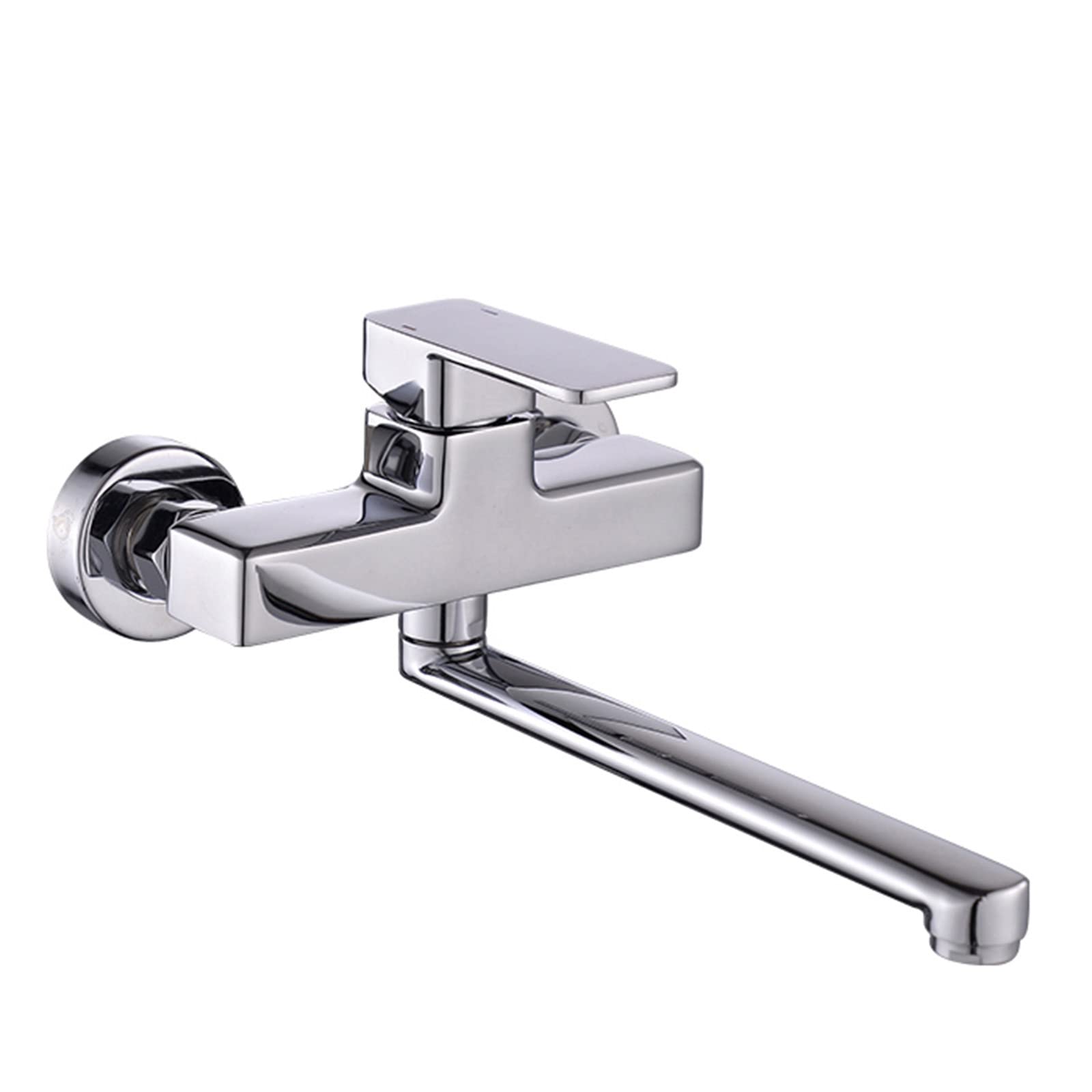 Robinet de cuisine mural double trou pivotant eau chaude et froide en laiton chrome