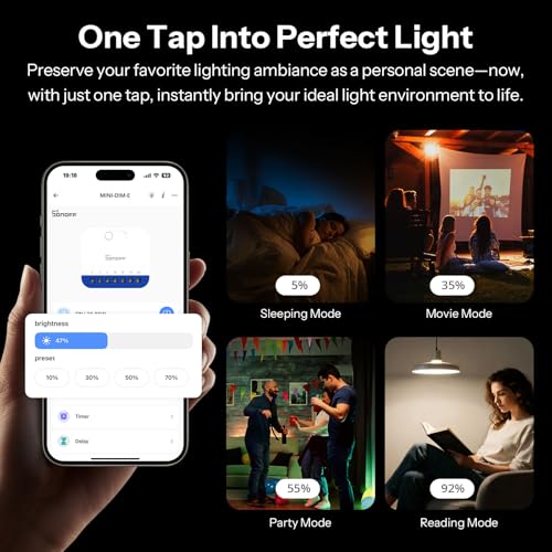 SONOFF Orb-DIM, Matter Smart Dimmer Switch, 2.4GHz WiFi, Neutral Wire Required, for Dimmable LED/Incandescent/Halogen Lamps, Compatible with Homekit/Siri, Amazon Alexa & Google Home - Image 5