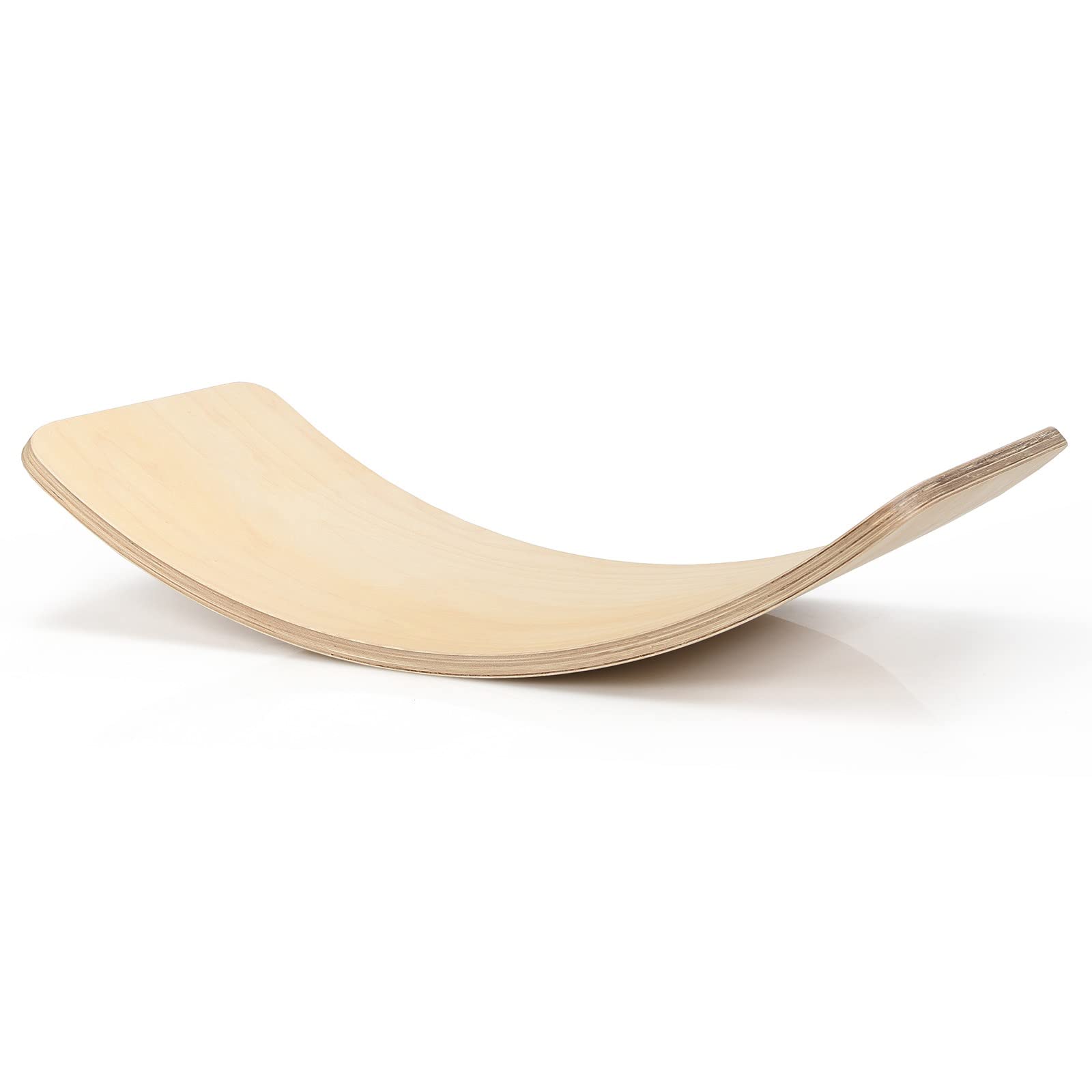 GYMAX Tavola di Equilibrio, Balance Board in Betulla, Angoli Lisci e Arrotondati, per Adulti e Bambini (38cm)