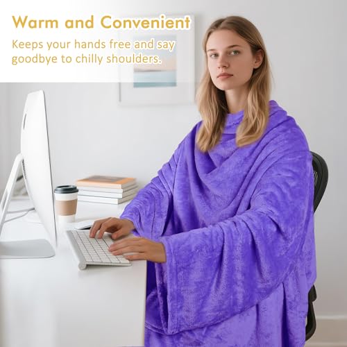 Image of Catalonia Wearable Blanket with Sleeves & Foot Pocket for Adults