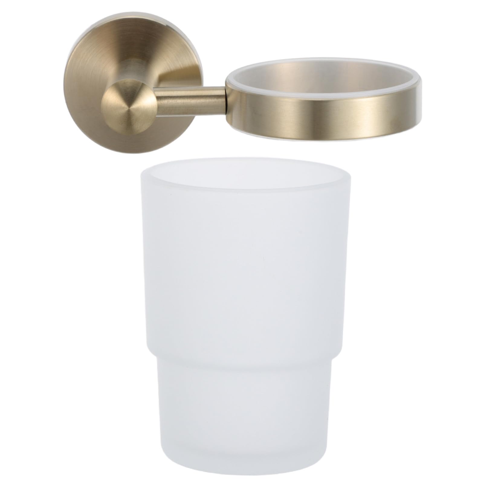 UPKOCH Portacepillos Decorativo de Pared en Acero Inoxidable Vaso de Vidrio Esmerilado, Soporte Multifuncional para Cepillos y Pasta de Dientes Adecuado para Baño y Dormitorio