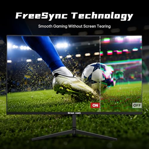 Image of Great voell 24 Inch Curved Gaming Monitor 200Hz, 1ms MPRT, FHD 1080P Computer Monitor with 3000R Curvature, AMD FreeSync, 98% sRGB, HDR, DP HDMI Inputs, VESA for Home Office Esports