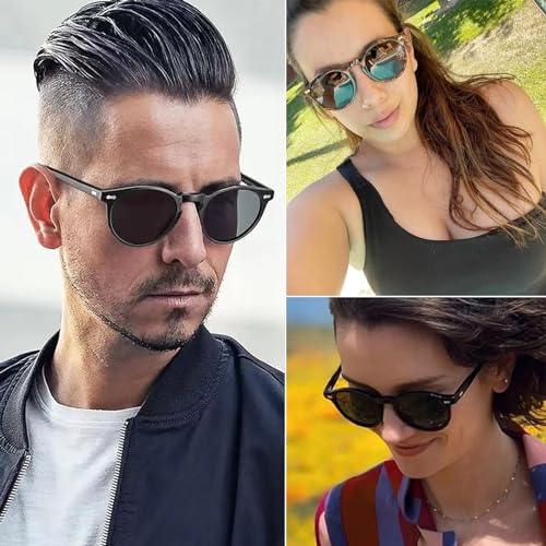Vintage Polarized Sunglasses for Men Women Stylish Retro Round Sun Glasses UV Protection2